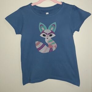 Tea Collection Fox Graphic Tee Cobalt Blue Size: 5